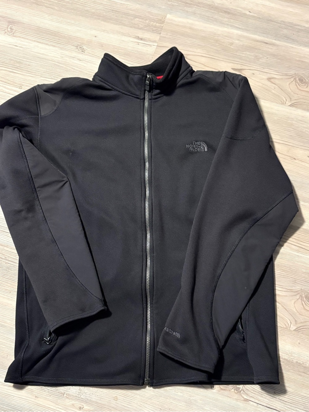 The North Face Men's TKA Stealth Full Zip Fleece Jkt Zip Pockets Black Sz XL EUC